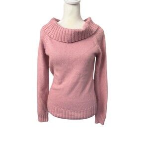 Pink Old Navy Off The Shoulder Rabbit Blend Preppy Feminine Romantic Sz M